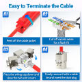 AMPCOM Pro+ RJ45 STP Zinc Alloy Keystone Jack Punch Down Free Cat7/6A/6, 50U Extra-Thick Gold Plated Network Module Connector.
