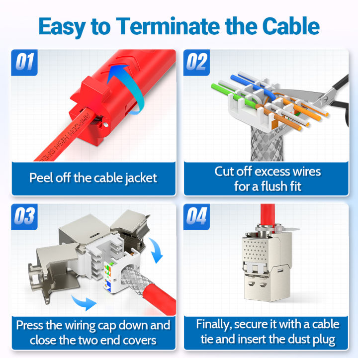 AMPCOM%20Pro+%20RJ45%20STP%20Zinc%20Alloy%20Keystone%20Jack%20Punch%20Down%20Free%20Cat7/6A/6,%2050U%20Extra-Thick%20Gold%20Plated%20Network%20Module%20Connector%20-%20Image%206