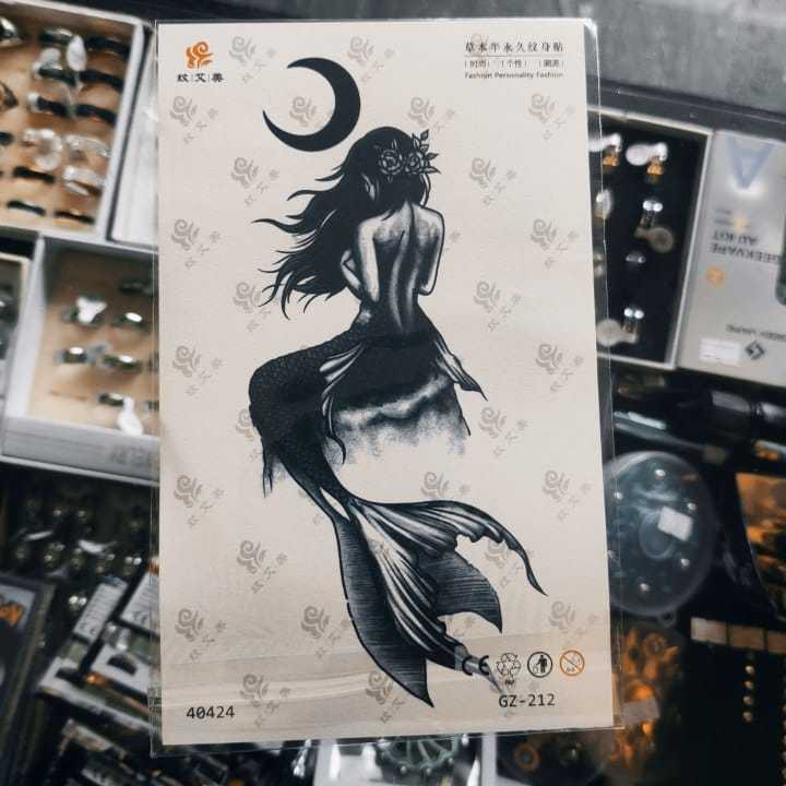 Mesmerizing Moon Mermaid Long-Lasting Temporary Tattoos