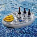 Inflatable Swimming Pool Beer Table Cooler Floating Bar Tray Pool Mattress Water Food Beverage Holder Swimming Accessory.