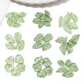 100Pcs acrylic mini small tree leaves, light green, dark green, each 50Pcs beads, handmade DIY making jewelry bracelet accessori.