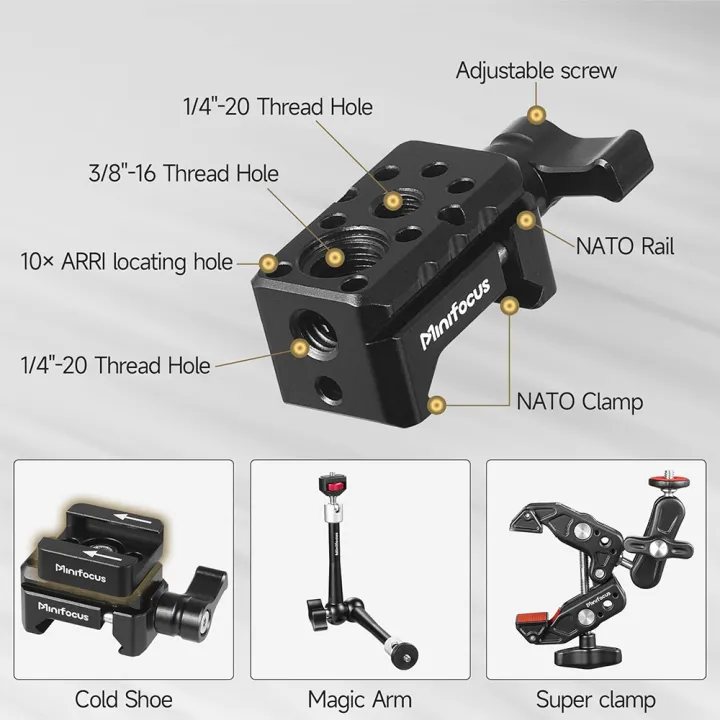 NATO%20Clamp%20Quick%20Release%20NATO%20Rail%20Clamp%20w%201/4%203/8%20Threaded%20Hole%20for%20ARRI%20Locating%20Pin%20Video%20Light%20Microphone%20Monitor%20Magic%20Arm%20-%20Image%205