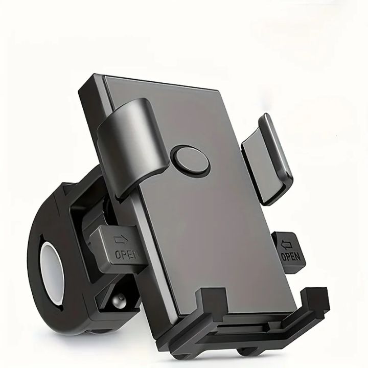 Universal Motorcycle & Bicycle Phone Mount 360° Rotatable Secure Anti-Shake Handlebar Holder with Automatic Locking Mechanism
