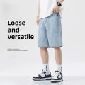 2025 Summer Classic Shorts Jeans Men Denim Pants Straight Stretch Casual Cool Thin Knee Length Blue Fashion Brand Daily Trousers. 