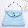 The New Frozen Princess Costume Paired with A Cute Bag A Peach Heart A Snowflake A Children's Coin Purse and A Crown Magic Wand.