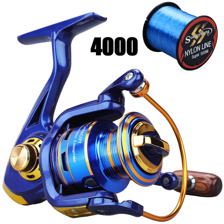 Sougayilang%202000-7000%20Spinning%20Reel%20Metal%20Spool%2012BB%20Ball%20Bearing%20Max%20Drag%2015KG%20Fishing%20Reel%20With%20%20Spare%20Spool%20500m%20Fishing%20Line%20-%20Image%208