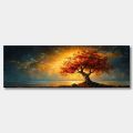 Large size Abstract Canvas Poster Red Yellow Tree of Life Wall Art Print Painting Pictures for Modern Living Room Bedroom Decor. 