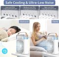 2 in 1 Air Conditioner Humidifier 3 Speed Air Cooling Fan Humidifies Portable Air Conditioner Fan SMILING SHARK Cooling Fan Mini Evaporative Air Cooler Water Fan with 5 Sprays, 7 Colors LED Personal AC USB Desk Fan for Office,Home Kitchen,Bedroom. 
