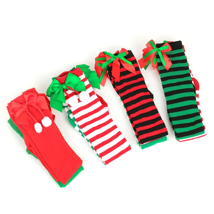Christmas%20Ornaments%20Socks%20Striped%20Long%20Stockings%20Christmas%20Decorations%20High%20Socks%20for%20Girls%20Striped%20Knee%20Socks%20-%20Image%202