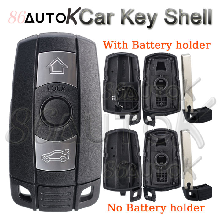 Remote Key Fob Shell Case Replacement for Smart Key Shell Blade Fob Remote Case for BMW 1 3 5 6 X Series E90 E91 E92 E60