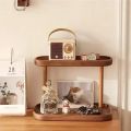 Hot Wooden Storage Shelf 2-Tiers Desktop Organizer Shelves Desk Display Rack Desktop Dressing Table Cosmetics Storage Rack YUZI.