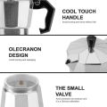 Aluminum Coffee Kettle Household Italian Octagonal Moka Coffee Tea Pot Office Home Travel Outdoor Camping Tableware Equipment. 