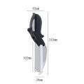 Dobeli Separable Stainless Steel Barbecue Steak Cutting Shear Household Vegetable Scissors 2 In 1 Multi Kitchen Tool Fruit Knife.