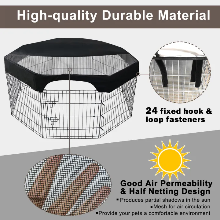 24%20Inch%20Pet%20Playpen%20Cover%208%20Panels%20Octagonal%20Pet%20Fence%20Mesh%20Cover%20Dog%20Playpen%20Sun%20Protection%20Shade%20Cover%20Waterproof%20Dog%20Playpen%20-%20Image%202