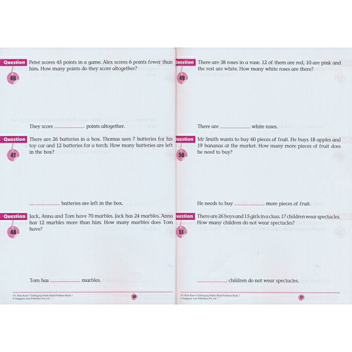 New%206%20Pcs/Set%20101%20Challenging%20Maths%20Word%20Problems%20Books%20Singapore%20Primary%20School%20Grade%201-6%20Math%20Practice%20Book%20-%20Image%204