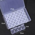 28 Grid Nail Diamond Box Plastic Empty Box Mini Detachable Decoration Pearl Small Rivet Semi Transparent Storage Box. 