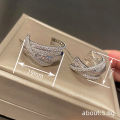 Huitan Novel Brilliant Hoop Earrings with Cubic Zirconia Versatile Female Ear Accessories Luxury Attractive Wedding Jewelry .
