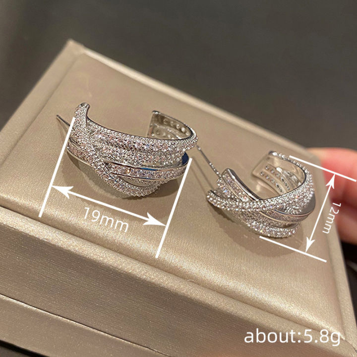 Huitan%20Novel%20Brilliant%20Hoop%20Earrings%20with%20Cubic%20Zirconia%20Versatile%20Female%20Ear%20Accessories%20Luxury%20Attractive%20Wedding%20Jewelry%20%20-%20Image%202