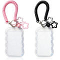 2 Pack Cute Photocard Holder Keychain  Photo Card Holder, Transparent PC Holder with Star Wave Design for Bus Student Card,. 