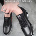 Men's Inner height increasing Soft Bottom Genuine Leather Shoes Waterproof casual shoes Breathable Odor-Destroying Leather Shoes.