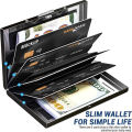 Antitheft ANTI Rfid Blocking ID Bank Credit Card Holder Wallets Men Slim Thin Aluminum Box Metal Mini Minimalist Cardholder Case.