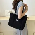 Large Capacity Shoulder Bag Trendy Corduroy Tote Bag Solid Color Ladies Handbag With Front Pocket. 