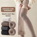 2 Pairs Knee High Socks for Women Winter Thick Warm Fleece Lined Over Knee Stockings Long Socks. 