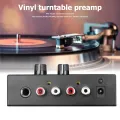 Phono Preamp pre Amp Preamplifier with Level Volume Control RCA Input Output 1/4" TRS Output Interfaces for LP Vinyl Turntable. 