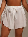 Cover Pants Ups Wrap Up Shorts Swimsuit Cover Ups Casual Hollow Out Frenulum Elastic Waist Short Pants Lounge Shorts Swimwear. 
