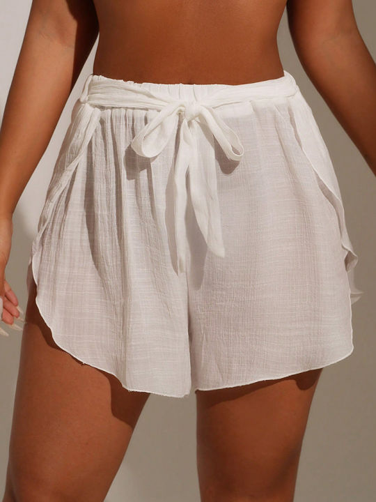 Cover%20Pants%20Ups%20Wrap%20Up%20Shorts%20Swimsuit%20Cover%20Ups%20Casual%20Hollow%20Out%20Frenulum%20Elastic%20Waist%20Short%20Pants%20Lounge%20Shorts%20Swimwear%20-%20Image%205