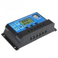Solar Charge Controller 12V 24V Solar Panel Lcd Display Digital Pwm Charge Controller 10A Charging And Output - Solar Panel.