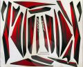 PULSAR 220F BLACK/RED FULL SET STICKERS. 