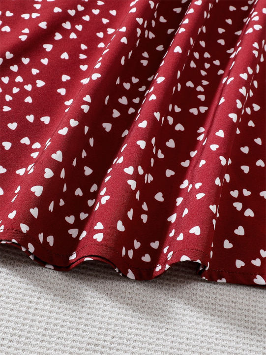 Girls%20retro%20red%20dress%20with%20white%20dots:%20elegant%20V-neck%20design,%20comfortable%20fit,%20suitable%20for%20parties%20and%20daily%20life%20-%20Image%205