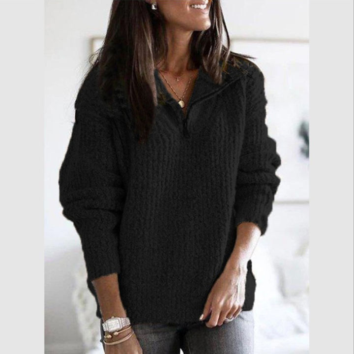 Spring%20Autumn%20Women%20Fashion%20Slim%20Solid%20Cotton%20Knitted%20Sweaters%20Vintage%20Long%20Sleeve%20Zip-up%20New%20Casual%20Female%20Pullovers%20Chic%20Tops%20-%20Image%203