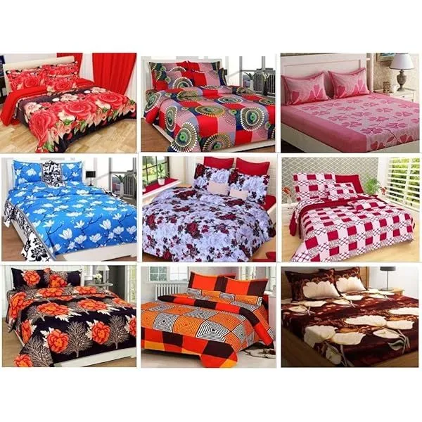 Bedsheet 6×7.5Feet  with 2 pillow covers multy colour
