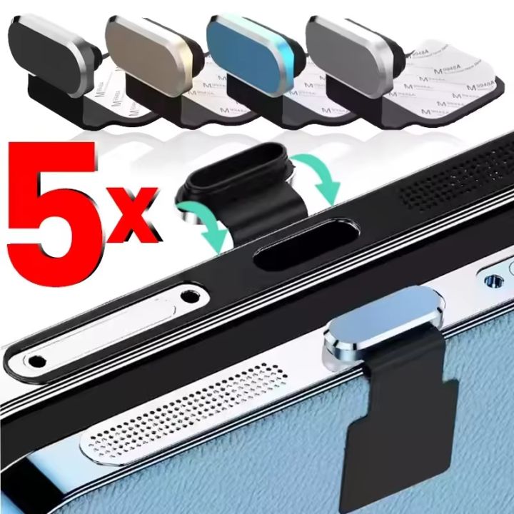 Anti-Lost USB-C Metal Phone Dust Plugs for IPhone 16 Pro Max/16 Plus Type C Charging Port Plugs Protector Cap For Samsung Xiaomi