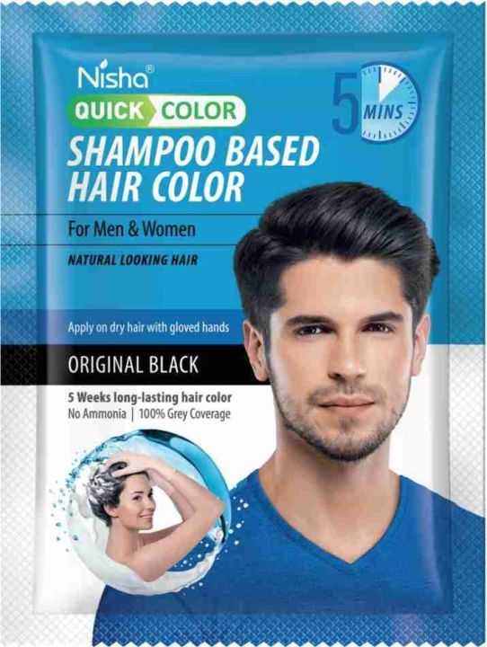 Nisha%20Quick%20Color%20Shampoo%20Based%20Hair%20Color%20For%20Men%20&%20Women%20Natural%20Looking%20Hair%2020ML%20Each%20Sachet%20(10%20Sachet%20in%201%20Box),%20Black%20-%20Image%204