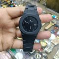 Elegant Black Arabic Aura Watch  Alphabet Watch for Men, Stylish Stainless Steel Strap, Original New. 