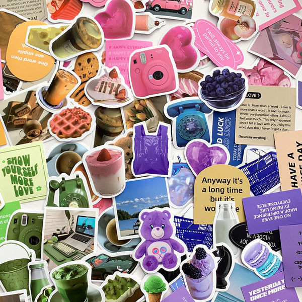 Aesthetic Color Mood Sticker Pack – 40pcs pack/ 50 pcs pack (Per Design ...