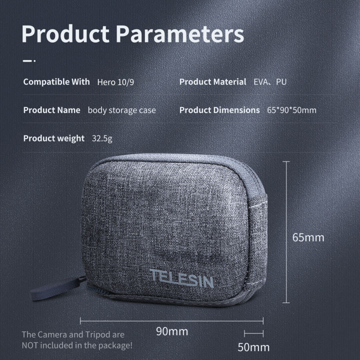 TELESIN%20Mini%20Storage%20Protection%20Bag%20Brushed%20Half%20Open%20Quick%20Release%20Carrying%20Case%20for%20GoPro%2012%20Hero%2011%20for%20GoPro%20Hero%2010%209%20Black%20-%20Image%205
