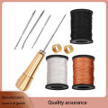 Leather Sewing Kit DIY Leather Sewing Awl Needle With Copper Handle Set Leather Canvas Tent Shoes Repairing Tool W/Nylon Thread. 