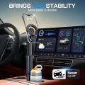 2-in-1 Car Cup Holder Phone Mount Dual Magnetic Adjustable Long Arm Universal Drink Stand for Cell Phones.