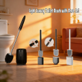 Luxury Silicone Toilet Brush With Base Set Household No Dead Angle Toilet Cleaning Brush Bathroom Scrubber Bathroom Accessories. 