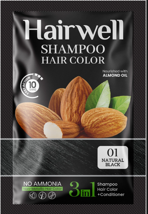 KalaKola Hairwell Color Shampoo (Black) Sachet
