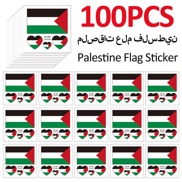 100-10PCS Tattoo Stickers Waterproof Palestine Flag Sticker Temporary Tattoo Sticker Fake Tattoo Body Art Face Arm Stickers