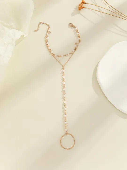 Multi%20Layer%20Pearl%20Finger%20Ring%20Bracelet%20for%20Women,%20Faux%20Pearl%20Elegant%20Accessory%20for%20Weddings,%20Dates,%20and%20Parties%20-%20Image%203