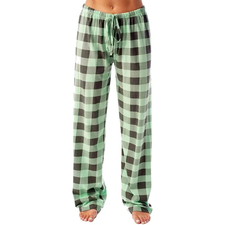2024%20New%20Sleep%20Pants%20Women%20Plaid%20Pattern%20High%20Elasticity%20Wide%20Legs%20Loose%20Ladies%20Pajama%20Pant%20Trousers%20Wear-Resistant%20For%20Home%20-%20Image%203