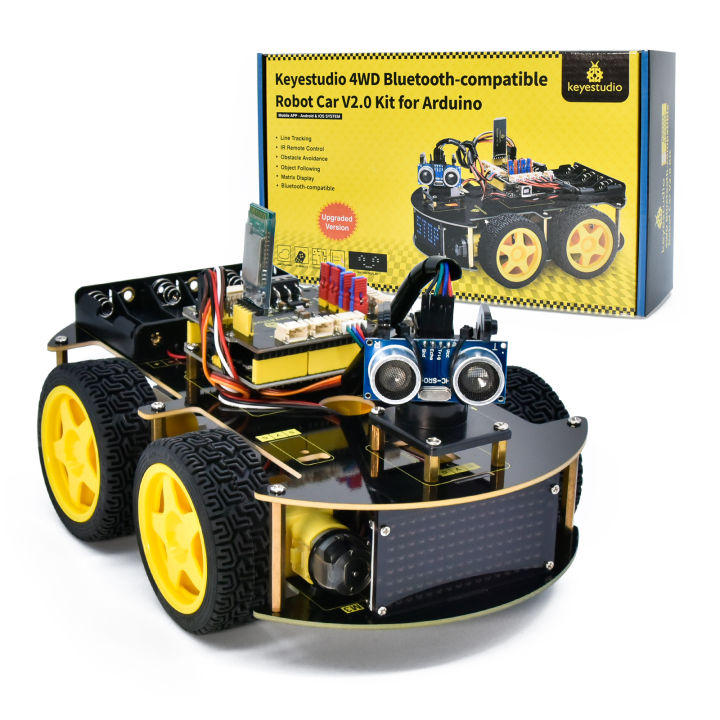 Keyestudio 4WD Multi BT Robot Car Kit V2.0 W/LED Display For Arduino ...