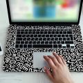 Pack of 3,1Spare,Fearless Black and White Labyrinth Pattern Laptop Sticker-Scratch Resistant Computer Case,Self Adhesive Durable.
