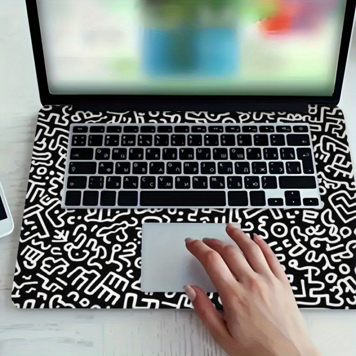 Pack%20of%203,1Spare,Fearless%20Black%20and%20White%20Labyrinth%20Pattern%20Laptop%20Sticker-Scratch%20Resistant%20Computer%20Case,Self%20Adhesive%20Durable%20-%20Image%204